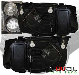99 04 VW JETTA BORA MK4 EURO CRYSTAL HEADLIGHT BLACK  