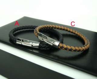 Men/Womens Braided Leather Bracelet Woven Wristband Leather Cuff 