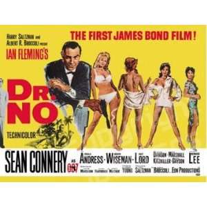  James Bond Dr No Movie Poster / Sean Connery