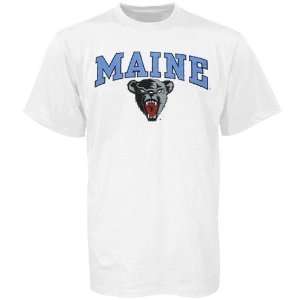 Maine Black Bears Youth White Bare Essentials T shirt  