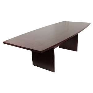  96 Boat Shaped Contemporary Conference Table with Mahogany 