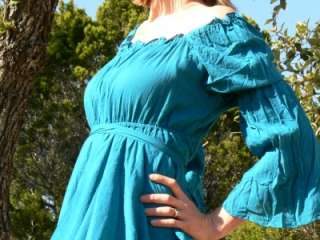 Gypsy Dress Boho Wench Renaissance Costume Blue  