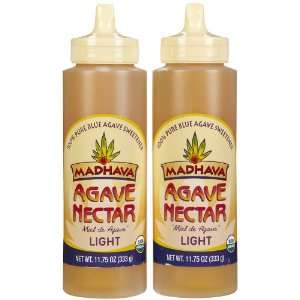 Madhava Organic, Agave Nectar Light, Squeeze Bottles, 11.75 oz, 2 pk 