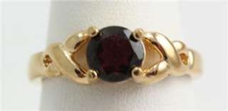 Lindenwold Costume Jewelry 14KT EP Garnet Ring 9  