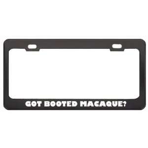  Got Booted Macaque? Animals Pets Black Metal License Plate 