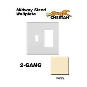 Leviton P126C C0I Wallplate 2 Gang 1 Toggle 1 Decora Cheetah Midway 