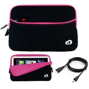  Pink w/ Black Slim Design Soft Neoprene Carrying Cover 