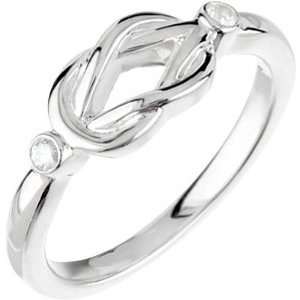  Platinum Diamond Love Knot Ring   0.06 Ct. Jewelry
