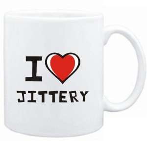 Mug White I love jittery  Adjetives 