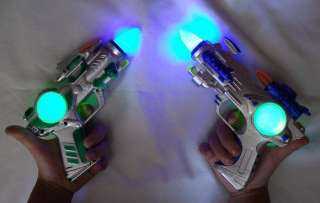 pcs Blinking LED Light Up Flashing Space Pistol Toy Gun with Sound 
