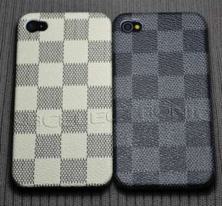 2x New Checker PU Leather stick hard Case Back Cover Skin for iPhone 
