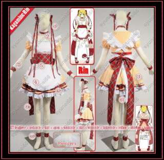 VOCALOID 2 Kagamine Rin Maid Cosplay Costume Custom  