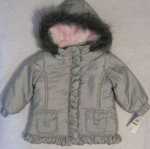 Calvin Klein Jacket Coat Girls 3T 6/9M Winter Silver  