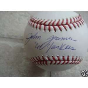 Johnny James Autographed Baseball   61 Official Ml W coa   Autographed 