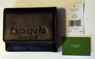 Kate Spade LISA Compact French WALLET Black Leather COMMERCE STREET 