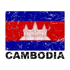  Cambodia Vintage Flag Refrigerator Magnets