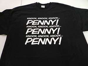   Theory Sheldon Cooper Knock Knock Knock Penny T Shirt Tee Black  