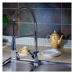   Spring Kitchen Faucet with Color Changing LED Light
