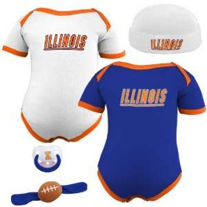 Illinois Fighting Illini 5 Piece Infant Gift Set  Sports 