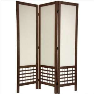   Lattice Fabric Room Divider in Burnt Brown Number of Panels 4 Home
