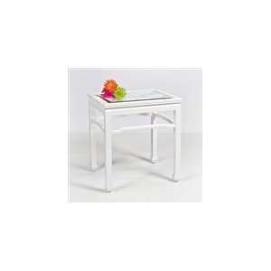  Chinright White Lacquered Side Table by Worlds Away 