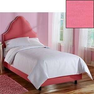  Bella Full Bed Upholstered Pink Bed with White Nailhead 