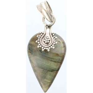  Labradorite Inverted Teardrop Pendant   Sterling Silver 