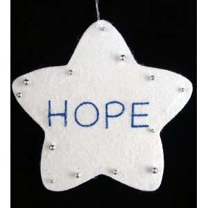  5 White Word Star Hope Christmas Ornament