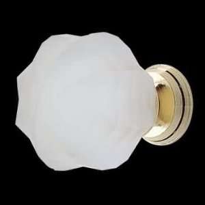   Knobs, White Acrylic Frosted Floret Cabinet Knob
