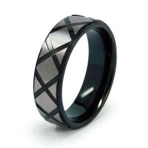  7mm Black Plated Titanium Ring Jewelry