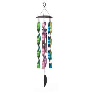  Hayes 23.5 Twisted Muti Color Metal Wind Chime Patio 