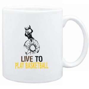 Mug White  LIVE TO play Basketball  Sports  Sports 