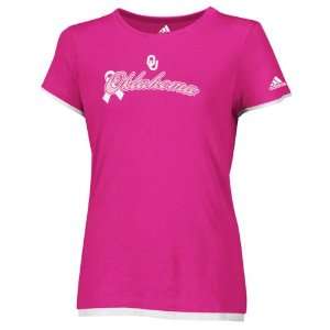  Oklahoma Sooners Womens adidas Pink Ribbon Script Breast 