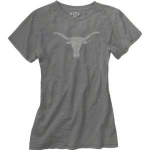  Texas Longhorns Womens Grey Flicker Mascot Slub Knit Dyed 