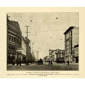  1906 Print Winnipeg City Manitoba Main Street Canada 