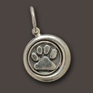 Waxing Poetic Whimsies Charm Sterling Silver Paw Print Pendant