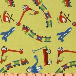 com 44 Wide Riley Blake Scoot Toys Allover Green Fabric By The Yard 
