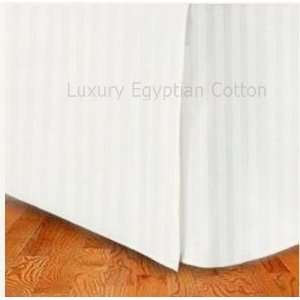   Egyptian Cotton KING Tailored Bed Skirt IVORY Stripe
