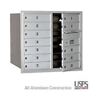 4C Horizontal Mailboxes   12 MB1 Doors   Double Column   Aluminum  