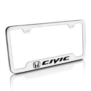  Honda Civic Brushed Steel License Plate Frame, Official 