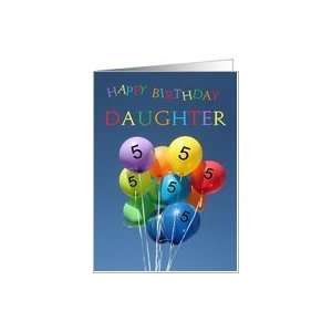  5th Birthday Card for daughter colored balloons Card Toys 