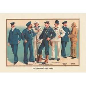  Vintage Art U.S. Navy Uniforms 1899 #2   03460 2