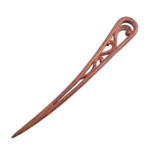   Handmade Carved Wood Hair Stick Curve 7.35 Mahogany Rosewood Beauty