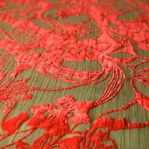  44 Wide Silk Velvet Burnout Josephina Garnet Fabric By 