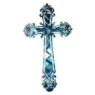   (BL/GRN)CB Old World Cross Refraxions 3D Wall Art, Blue and Green