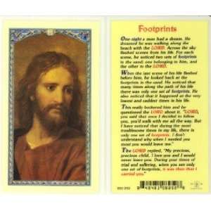  Footprints   Head of Christ Holy Card (800 250 