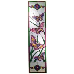  Pink Purple BUTTERFLY Painted Templered Glass 10.25x42 