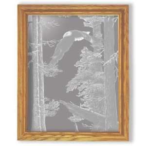  American Heritage Eagle Etched Glass Rectangle Mirror 