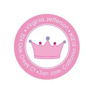 Princess Multi Color Crown Round Stickers 