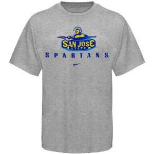  Nike San Jose State Spartans Ash Basic Logo T shirt 